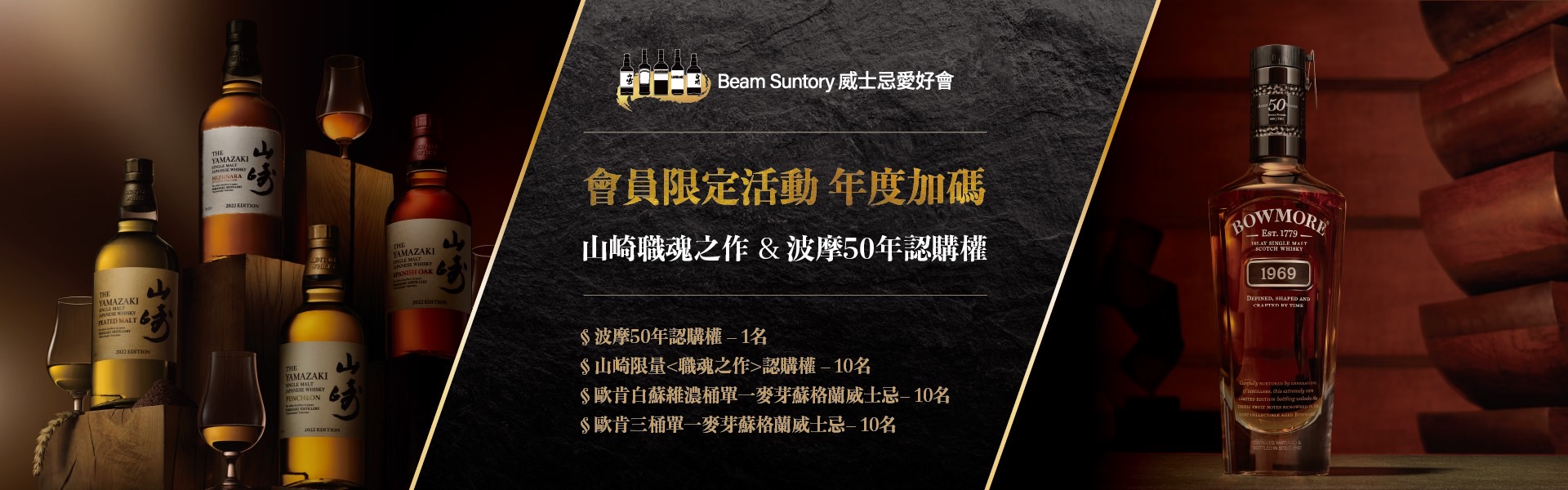 Beam Suntory 威士忌愛好會年度鉅獻-山崎55年認購權抽獎活動